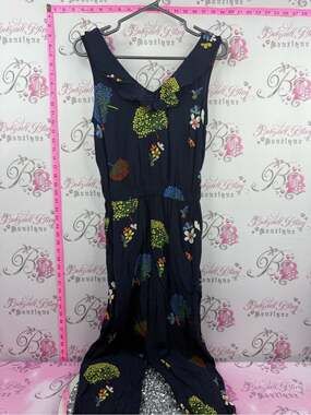 LOFT jumper one piece Navy Floral Jumpsuit with Multicolor Print